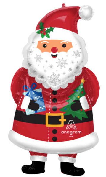 XXL Folienballon Figur - Nikolaus, Geschenk haltend - 86cm